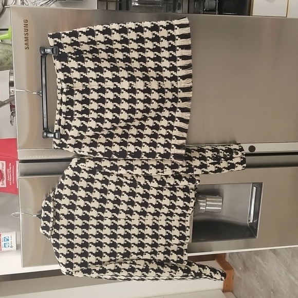 💕L'AGENCE Inez Tweed Blazer + Livia Tweed Skirt Light Camel Black Houndstooth 6 - Picture 12 of 16